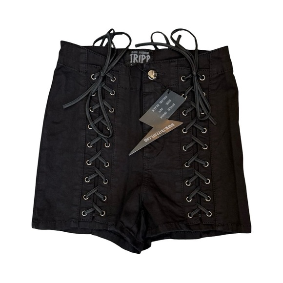 Goth Corset Double Lace-Up Women Shorts - Picture 6 of 7